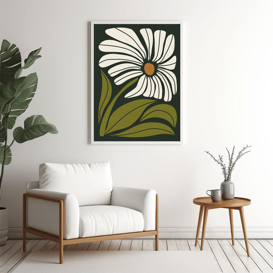 Abstract Daisy - Botanical Floral Wall Art