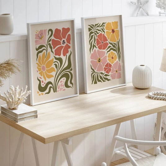 Earthy Blooms - Abstract Floral Wall Art