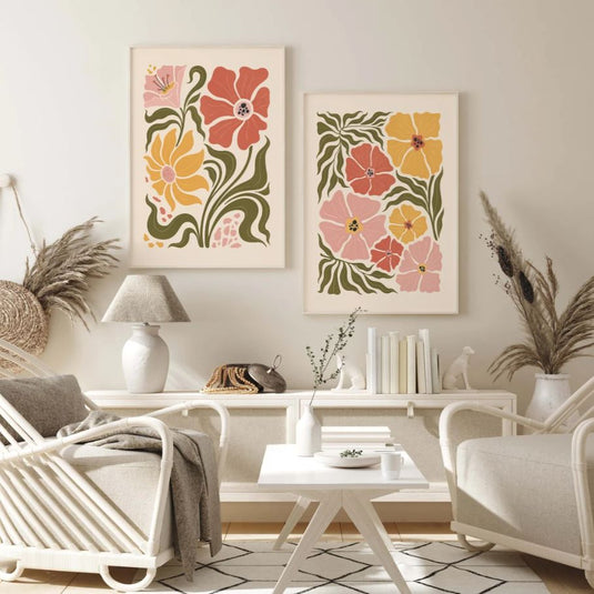 Earthy Blooms - Abstract Floral Wall Art
