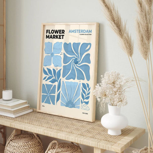 Blue Petals Trio - Flower Market Wall Art