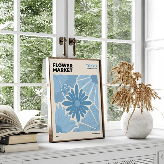 Blue Petals Trio - Flower Market Wall Art