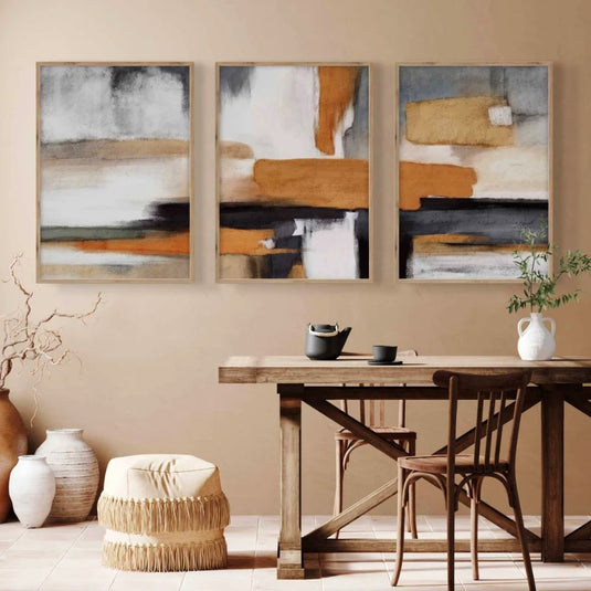 Terra Tones - Abstract Wall Art - Set of 3