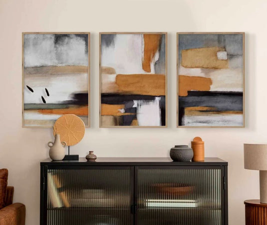 Terra Tones - Abstract Wall Art - Set of 3