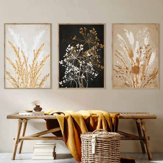 Wildflower Dreams - Abstract Botanical Wall Art - Set of 3