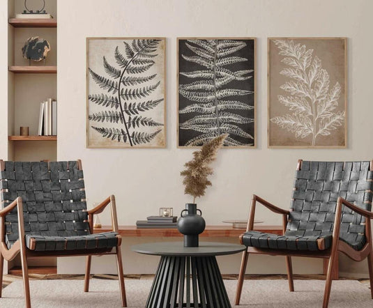 Fern Fusion - Abstract Botanical Wall Art - Set of 3