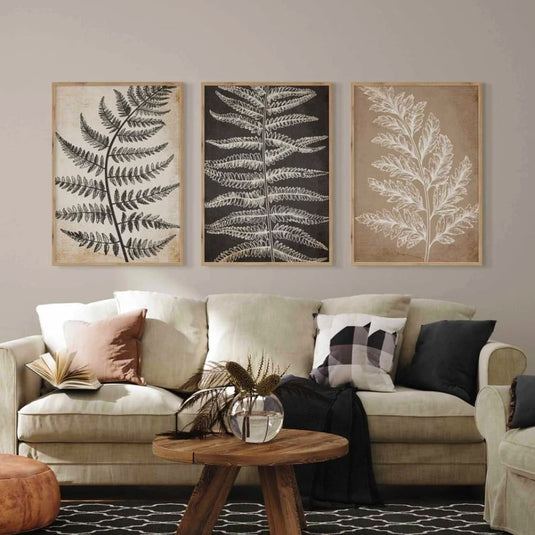 Fern Fusion - Abstract Botanical Wall Art - Set of 3
