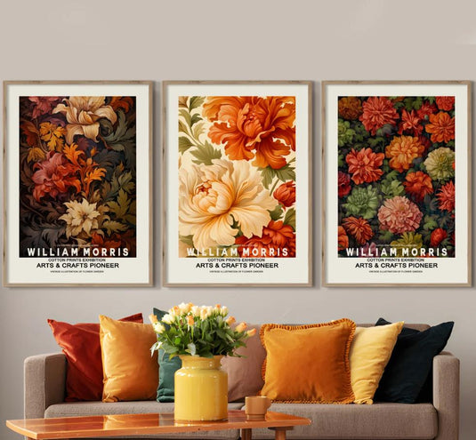 William Morris Exhibition - Botanical Wall Art - Set of 3