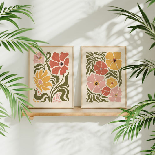 Earthy Blooms - Abstract Floral Wall Art