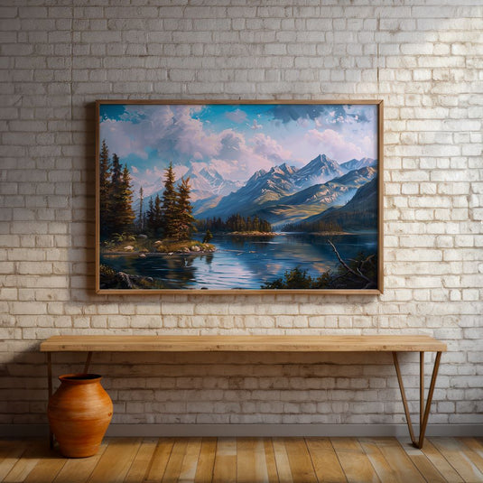 Alpine Scenery - Oil Painting