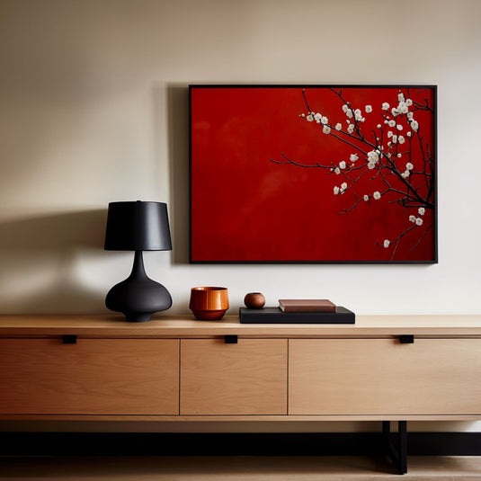 Scarlet Spring - Wabi Sabi Wall Art