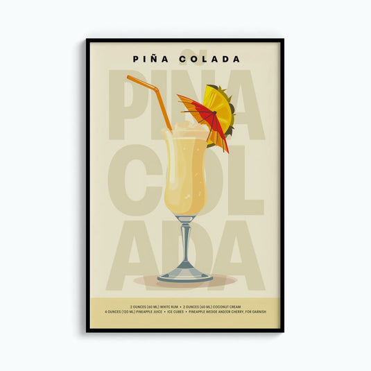 Coctail Posters - Pina Colada - Bar Posters