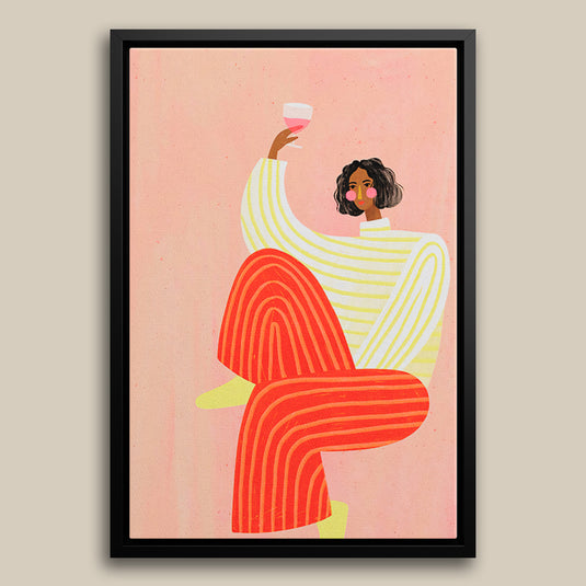 Wine and Fine Lines - Boho Women Wall Art