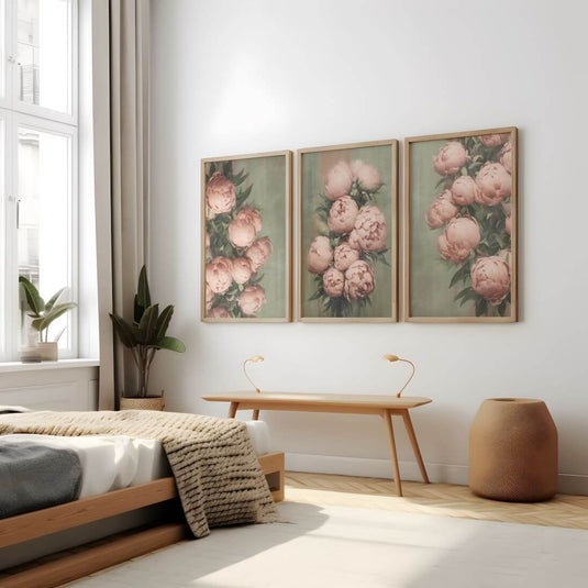 Petite Peonies - Set of 3 Wall Art