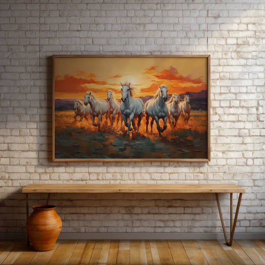 Seven Horse Painting  - Running Horse Wall Art