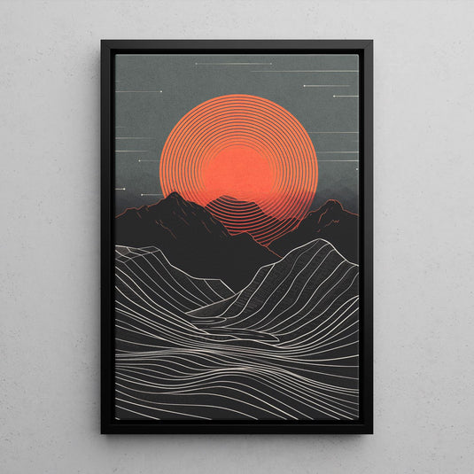 Red Sunset - Minimal Abstract Art