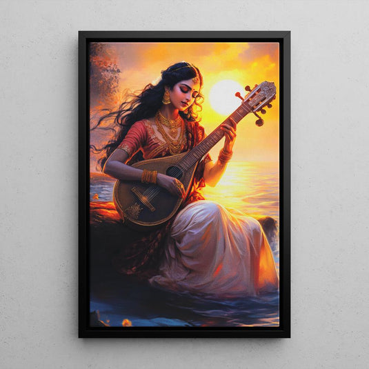 Graceful Saraswati - Religious Wall Art - Saraswati Painting