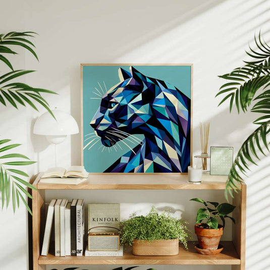 Prismatic Panther - Geometric Animal Wall Art