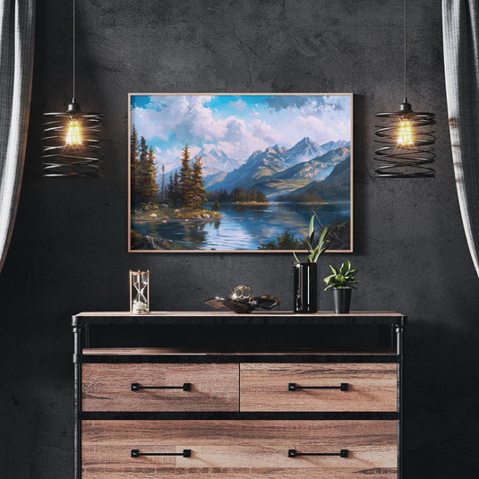 Alpine Scenery - Oil Painting