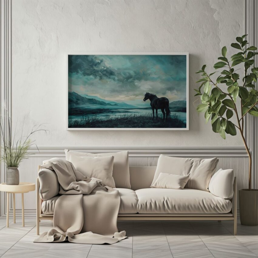 horse painting on canvas