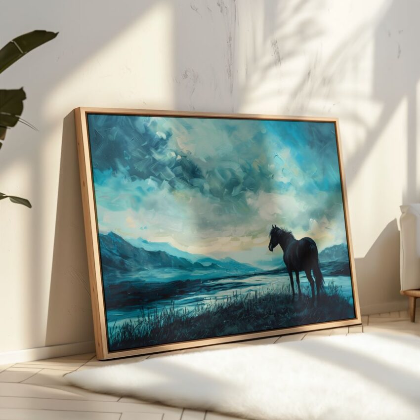 horse painting on canvas