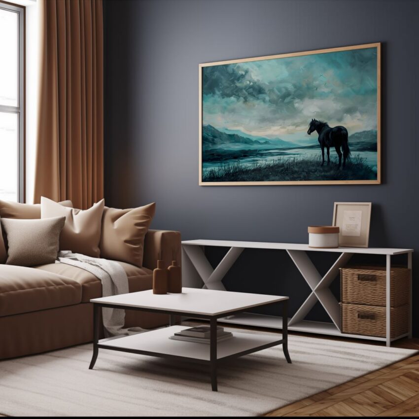 horse painting on canvas